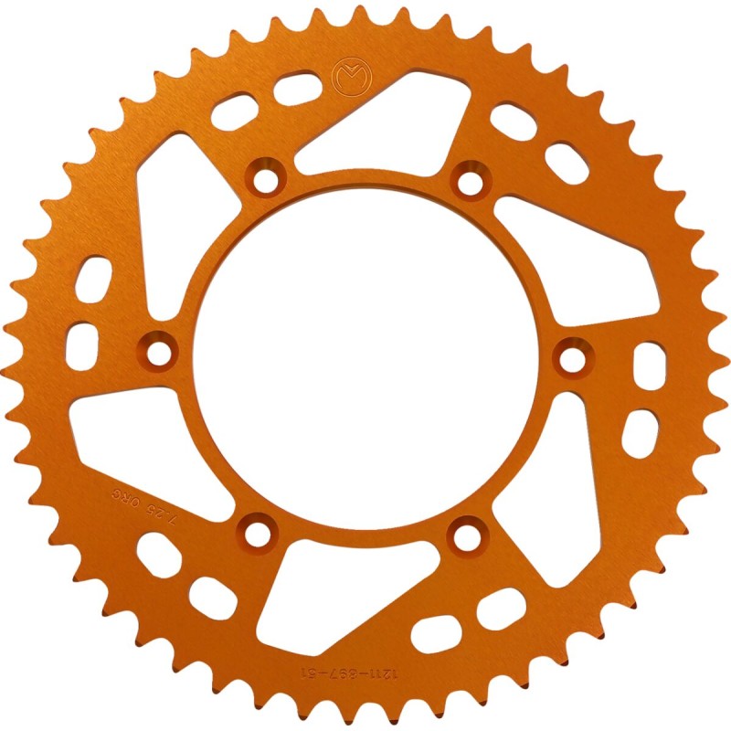 Corona de aluminio 51 dientes naranja Moose Racing KTM