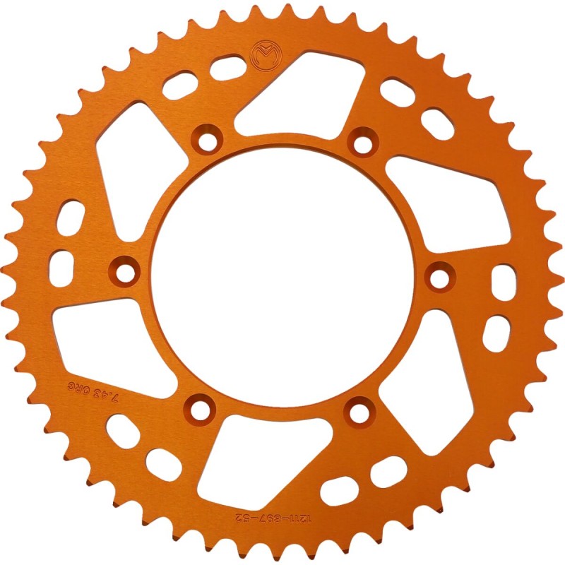 Corona de aluminio 52 dientes naranja Moose Racing KTM
