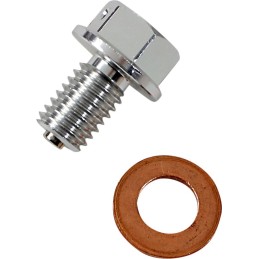 Tapón de vaciado magnético plateado Moose Racing - T14-2081S