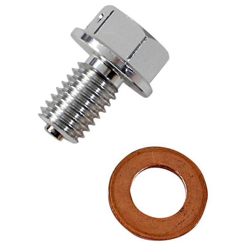 Tapón de vaciado magnético plateado Moose Racing - T14-2081S