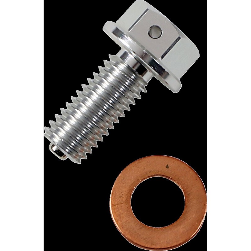 Tapón de vaciado magnético plateado Moose Racing - T14-2082S