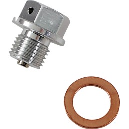 Tapón de vaciado magnético plateado Moose Racing - T14-3081S