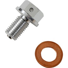 Tapón de vaciado magnético plateado Moose Racing - T14-4083S