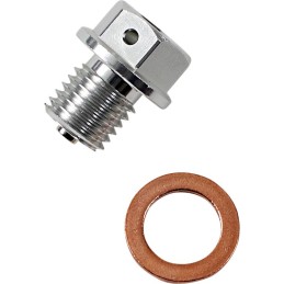 Tapón de vaciado magnético plateado Moose Racing - T14-5084S