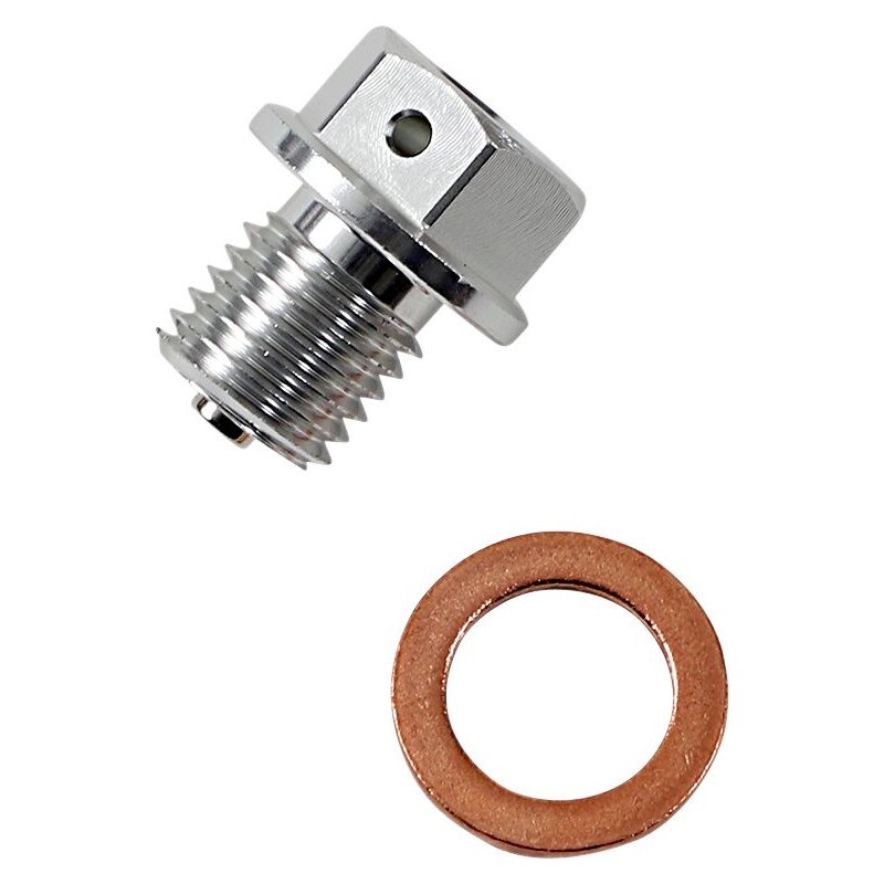 Tapón de vaciado magnético plateado Moose Racing - T14-5084S