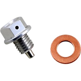 Tapón de vaciado magnético plateado Moose Racing - T14-5085S