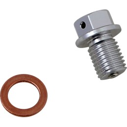 Tapón de vaciado magnético plateado Moose Racing - T14-6085S