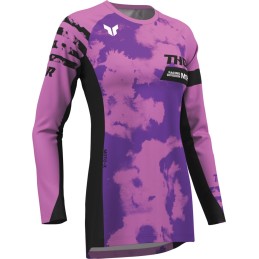 Camiseta mujer Thor Launchmode Bleach negro / orquídea
