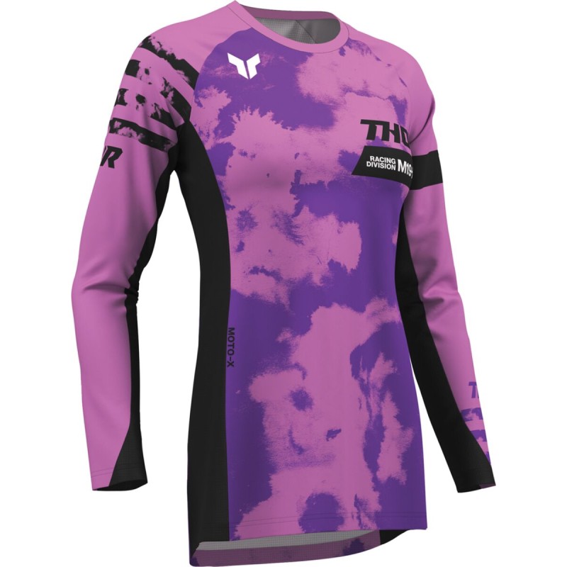 Camiseta mujer Thor Launchmode Bleach negro / orquídea