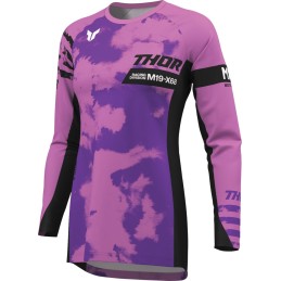 Camiseta mujer Thor Launchmode Bleach negro / orquídea