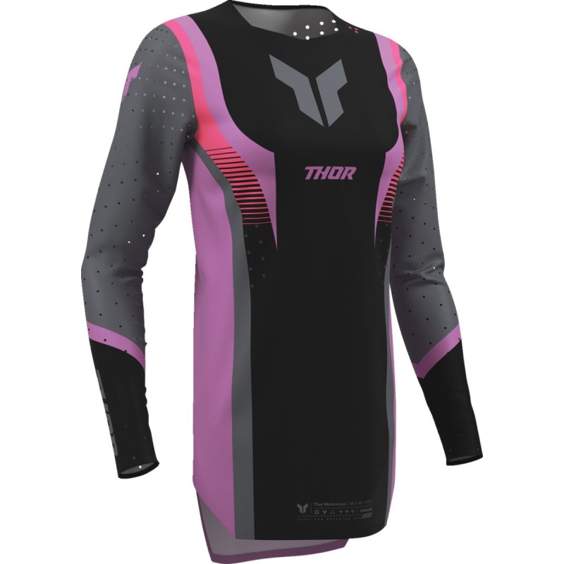 Camiseta mujer Thor Sportmode Velocity negro / orquídea