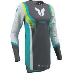 Camiseta mujer Thor Sportmode Velocity gris / aguamarina