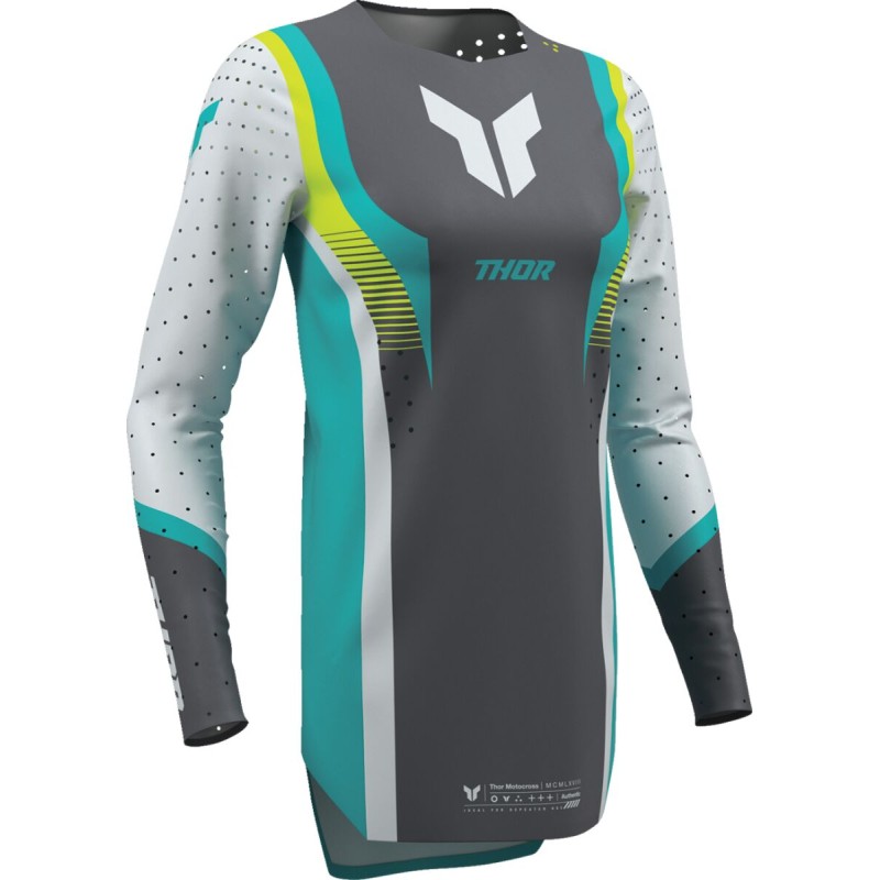 Camiseta mujer Thor Sportmode Velocity gris / aguamarina