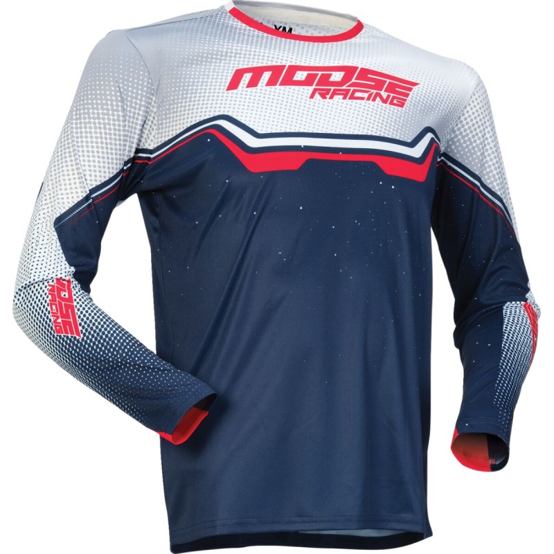 Camiseta infantil Moose Racing Qualifier Pro rojo / blanco / azul