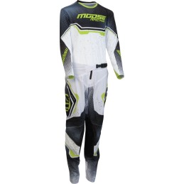 Camiseta infantil Moose Racing Qualifier blanco / negro / verde