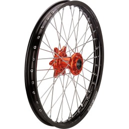 Rueda delantera completa 1.60x21 negra / naranja Moose Racing KTM