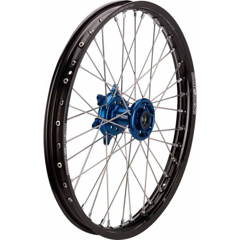 Rueda delantera completa 1.60x21 negra / azul Moose Racing Sherco