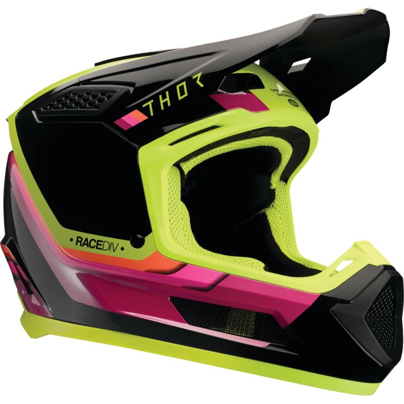 Casco Thor Fleet Defy negro / amarillo flúor