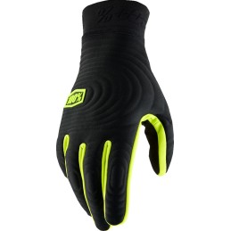 Guantes de invierno 100% Brisker Xtreme negros/amarillos flúor