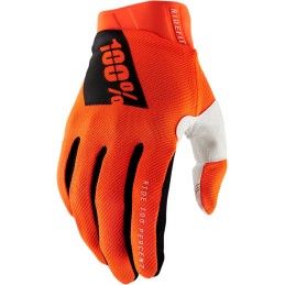 Guantes 100% Ridefit naranjas flúor