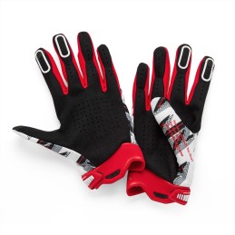 Guantes 100% Ridefit blancos/rojos