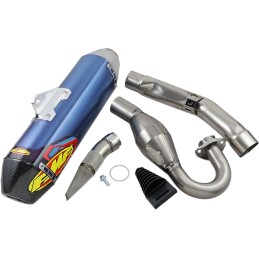 Escape completo FMF 4.1 RCT silencioso titanio anodizado con tapa carbono, colector MegaBomb titanio - 042378