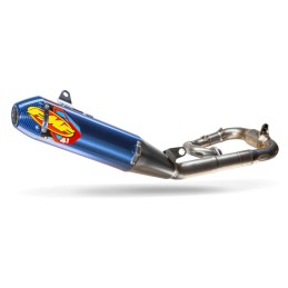 Escape completo FMF 4.1 RCT silencioso titanio anodizado con tapa carbono azul, colector titanio - 044489