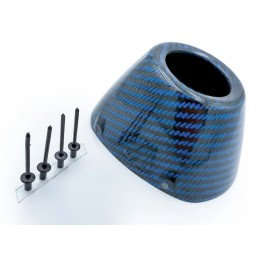Tapa final de carbono negra y azul para silencioso RCT FMF