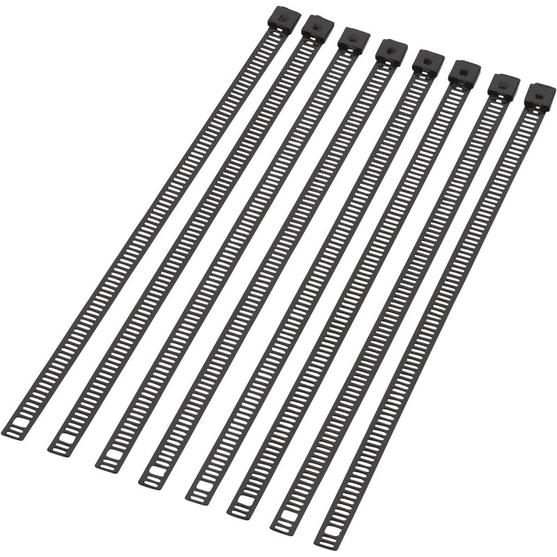 Bridas de acero inoxidable de 8 pulgadas pack de 8 negras Moose Racing