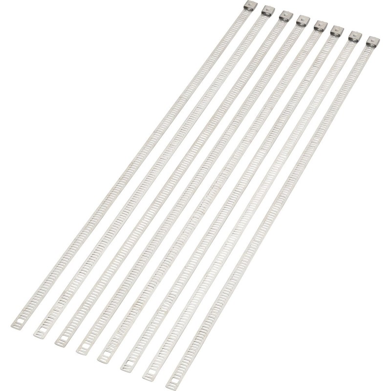 Bridas de acero inoxidable de 14 pulgadas pack de 8 plateadas Moose Racing
