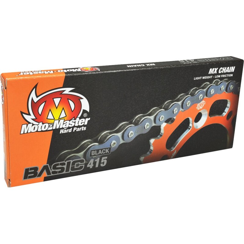 Cadena Basic paso 415 134 eslabones negra Moto-Master