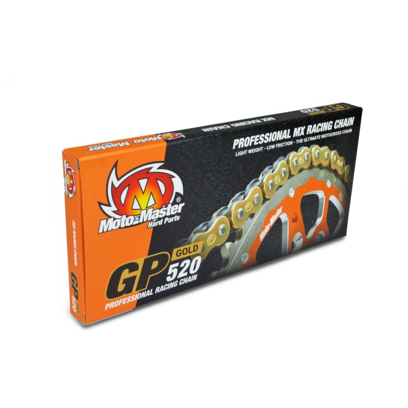 Cadena GP paso 520 118 eslabones dorada Moto-Master