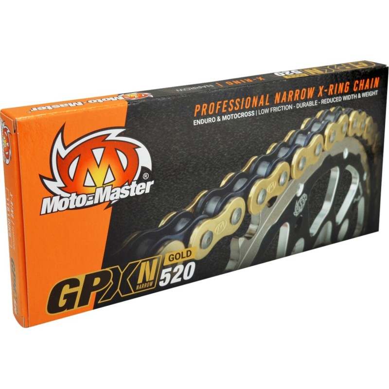 Cadena X-Ring GPX paso 520 120 eslabones dorada Moto-Master