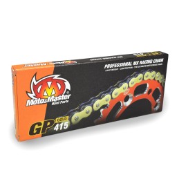 Cadena reforzada GP paso 415 134 eslabones dorada Moto-Master