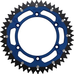 Corona bimaterial de aluminio y acero 48 dientes paso 520 azul Moose Racing