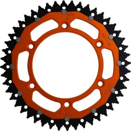 Corona bimaterial de aluminio y acero 48 dientes paso 520 naranja Moose Racing