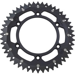 Corona bimaterial de aluminio y acero 48 dientes paso 520 negra Moose Racing - 1210-210-48-10X