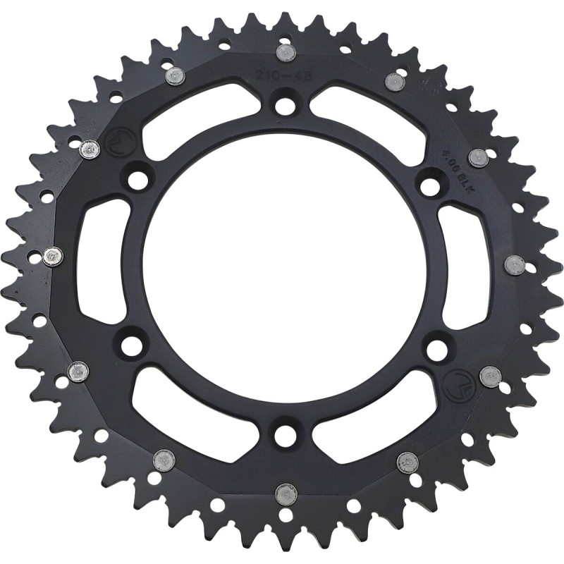 Corona bimaterial de aluminio y acero 48 dientes paso 520 negra Moose Racing - 1210-210-48-10X