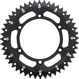 Corona bimaterial de aluminio y acero 48 dientes paso 520 negra Moose Racing - 1210-808-48-10X