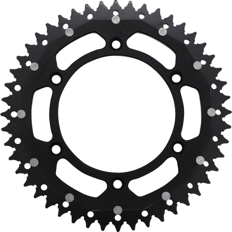 Corona bimaterial de aluminio y acero 48 dientes paso 520 negra Moose Racing - 1210-897-48-10X