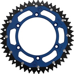 Corona bimaterial de aluminio y acero 49 dientes paso 520 azul Moose Racing