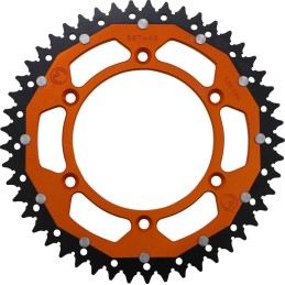 Corona bimaterial de aluminio y acero 49 dientes paso 520 naranja Moose Racing