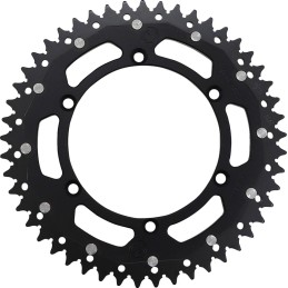 Corona bimaterial de aluminio y acero 49 dientes paso 520 negra Moose Racing - 1210-460-49-10X
