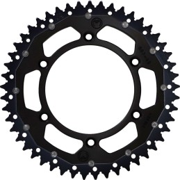 Corona bimaterial de aluminio y acero 49 dientes paso 520 negra Moose Racing - 1210-897-49-10X