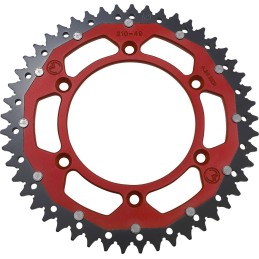 Corona bimaterial de aluminio y acero 49 dientes paso 520 roja Moose Racing - 1210-210-49-13X