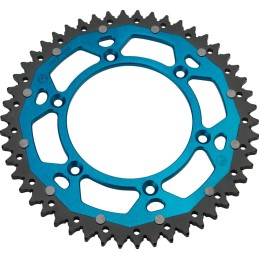Corona bimaterial de aluminio y acero 50 dientes paso 520 azul Moose Racing