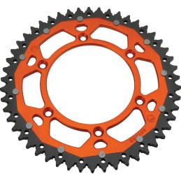 Corona bimaterial de aluminio y acero 50 dientes paso 520 naranja Moose Racing