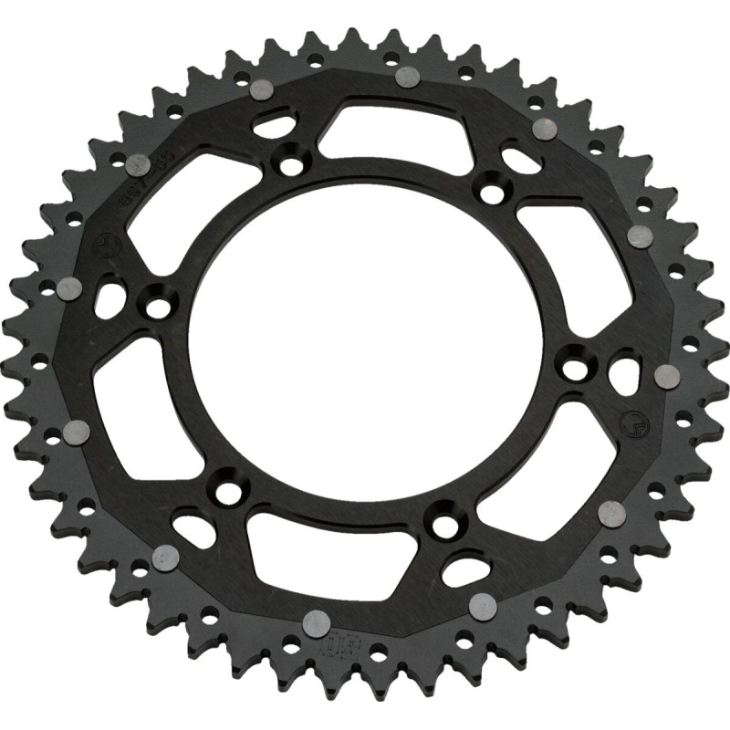 Corona bimaterial de aluminio y acero 50 dientes paso 520 negra Moose Racing - 1210-808-50-10X
