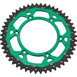 Corona bimaterial de aluminio y acero 50 dientes paso 520 verde Moose Racing