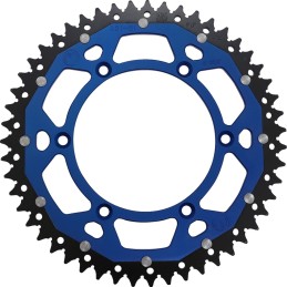 Corona bimaterial de aluminio y acero 51 dientes paso 520 azul Moose Racing